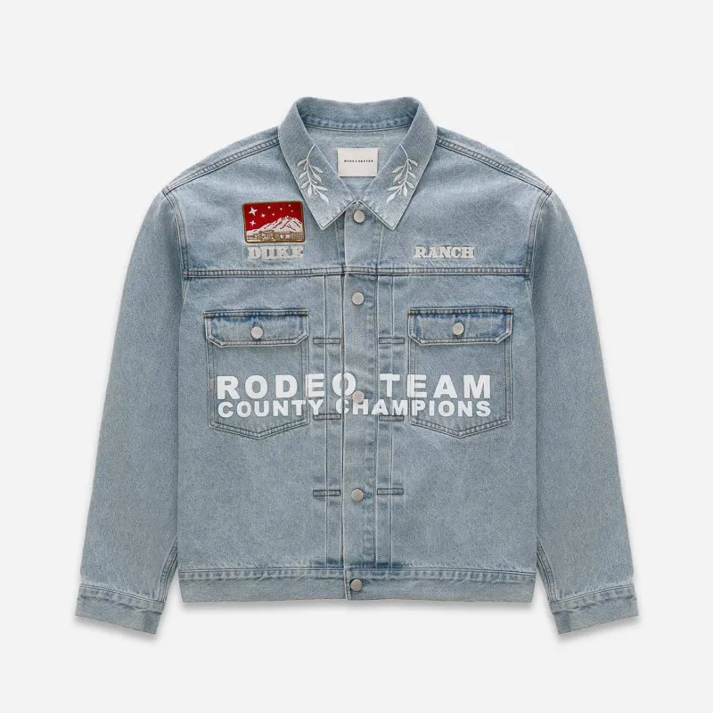 Duke Ranch Wreath Denim Jacket sold by Duke + Dexter