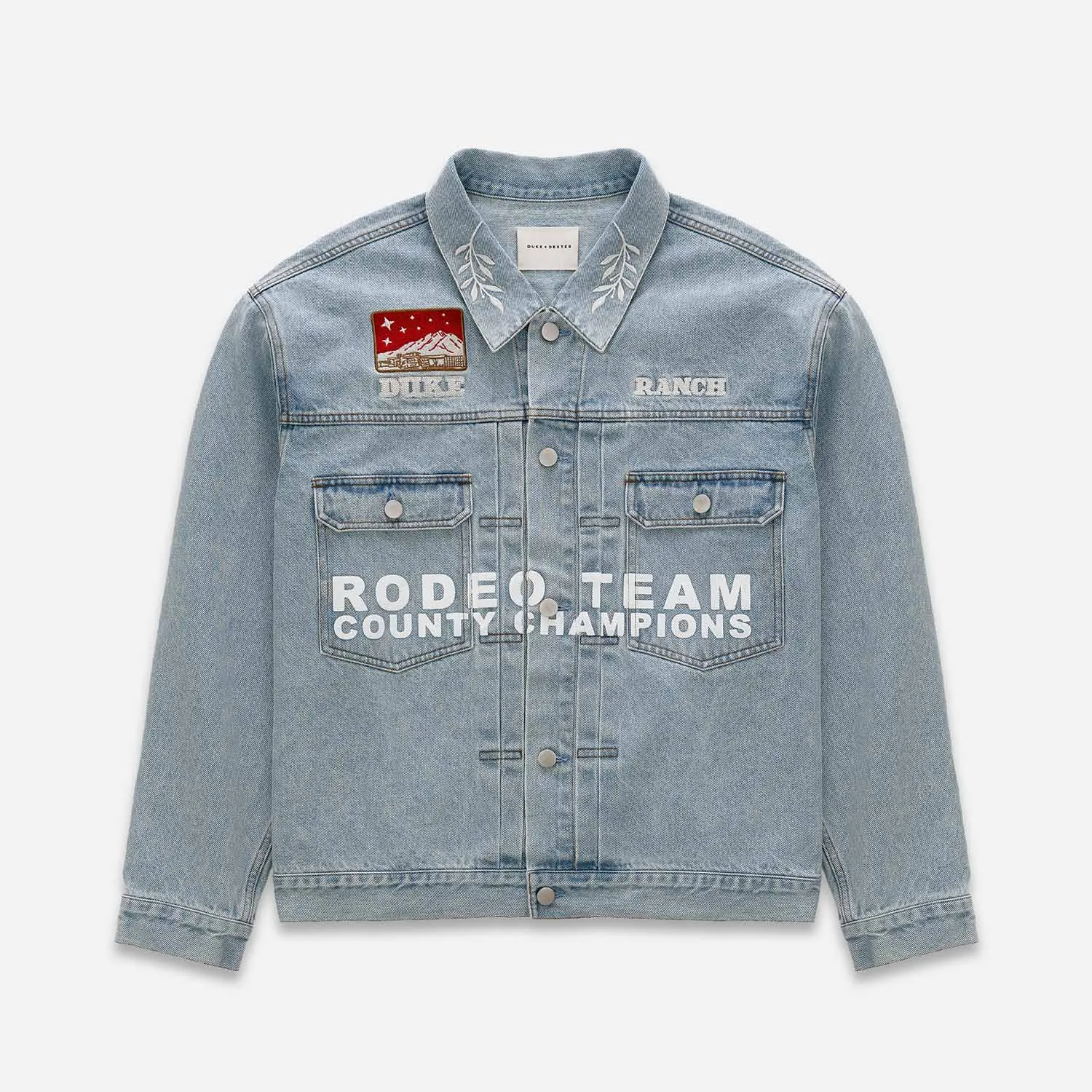 Duke Ranch Wreath Denim Jacket sold by Duke + Dexter