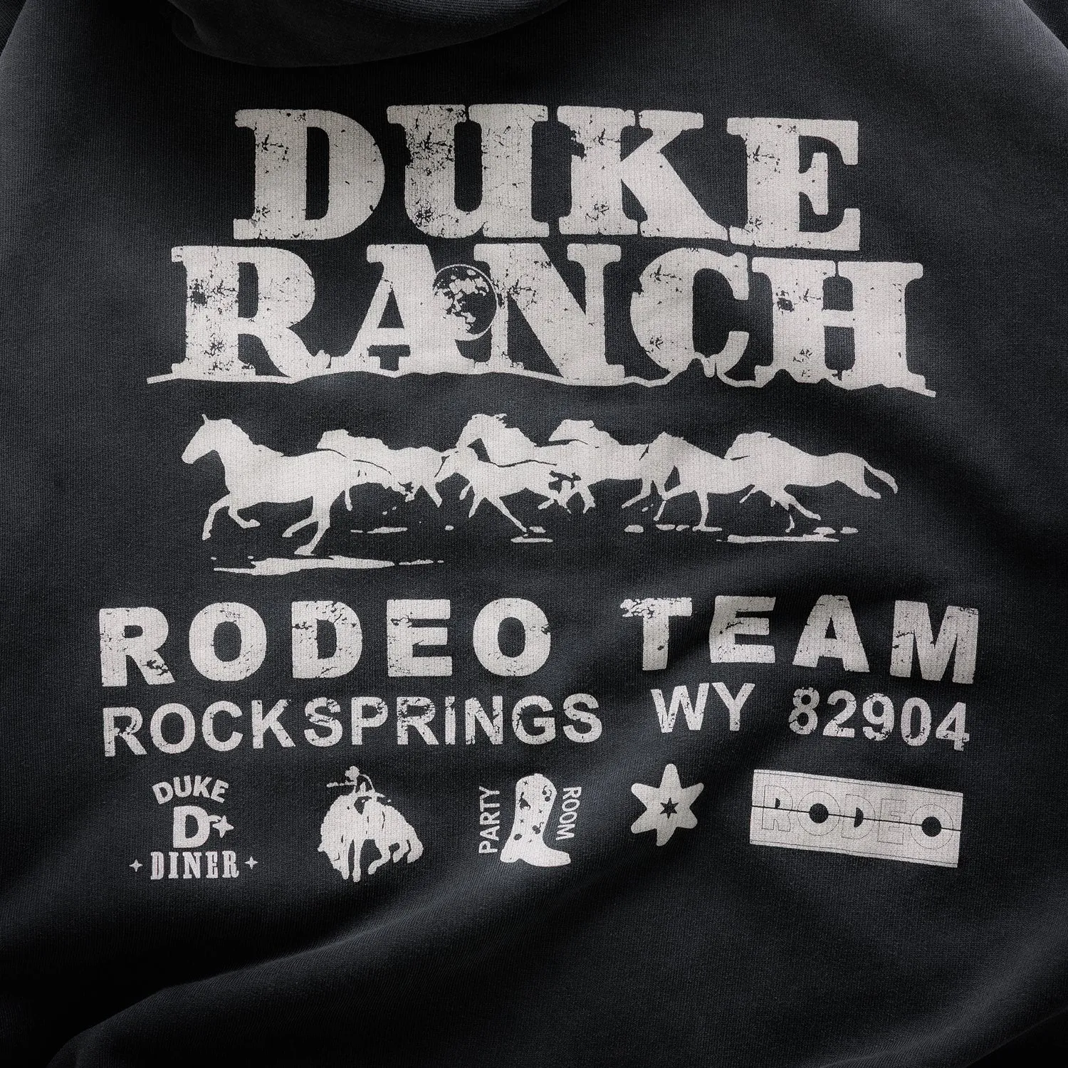 Duke Rodeo Team Vintage Black Zip Hoodie sold by Duke + Dexter product image thumbnail 4
