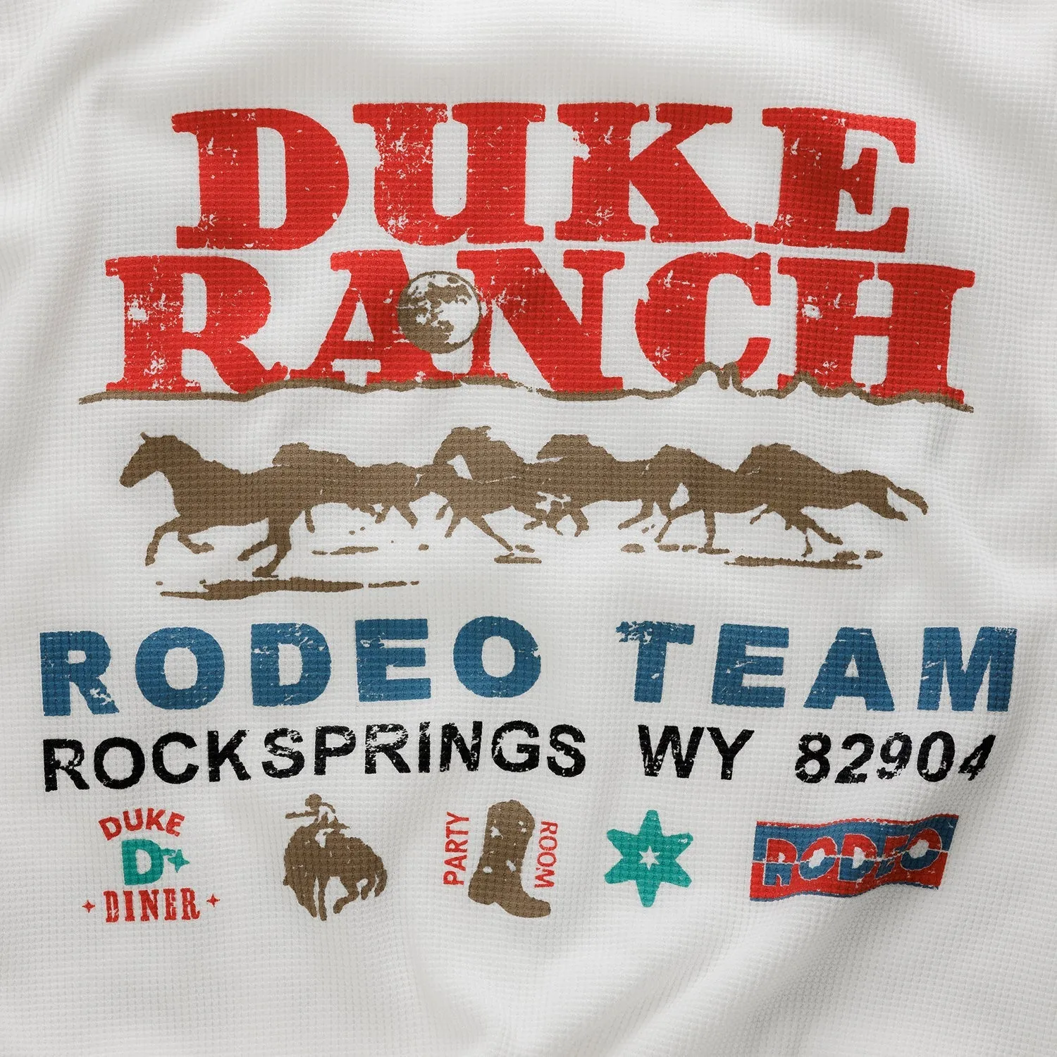 Duke Rodeo Team Vintage White Waffle Top sold by Duke + Dexter product image thumbnail 4