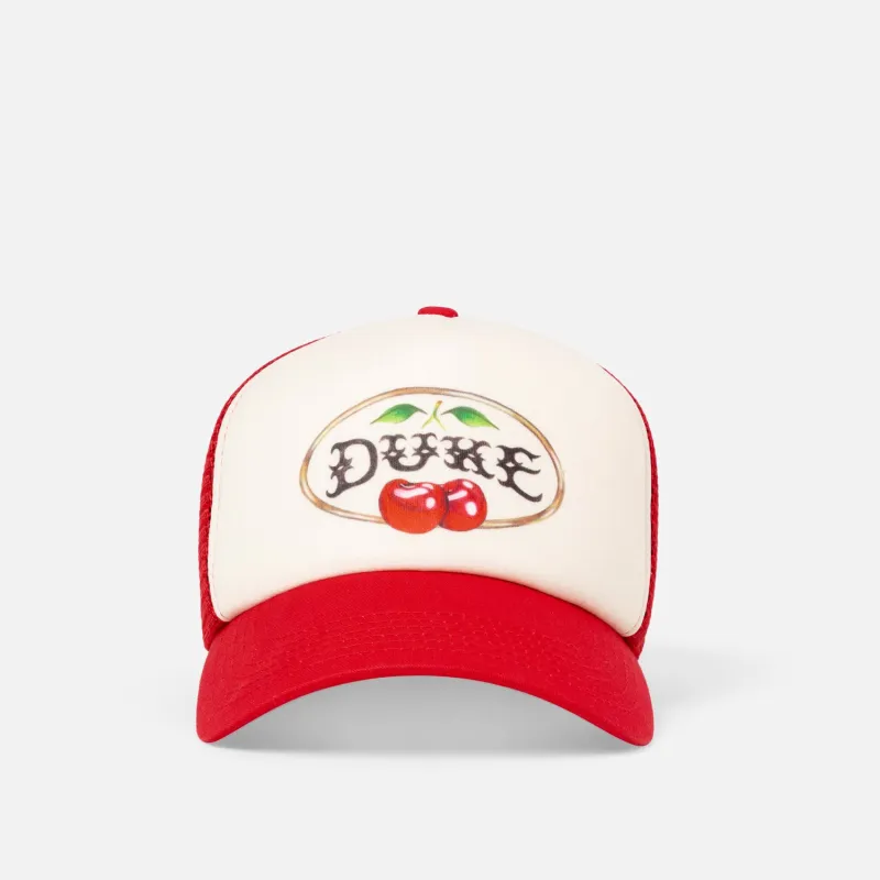 Duke Cherry Red Trucker Cap made by Duke + Dexter