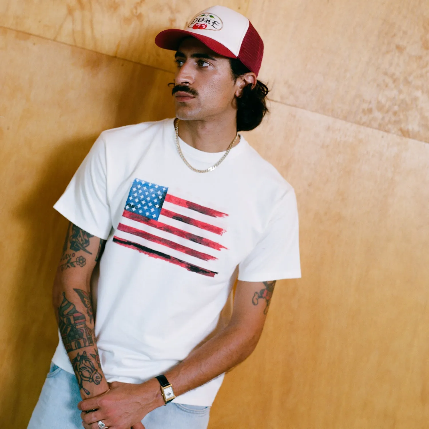 Duke Cherry Red Trucker Cap sold by Duke + Dexter product image thumbnail 2