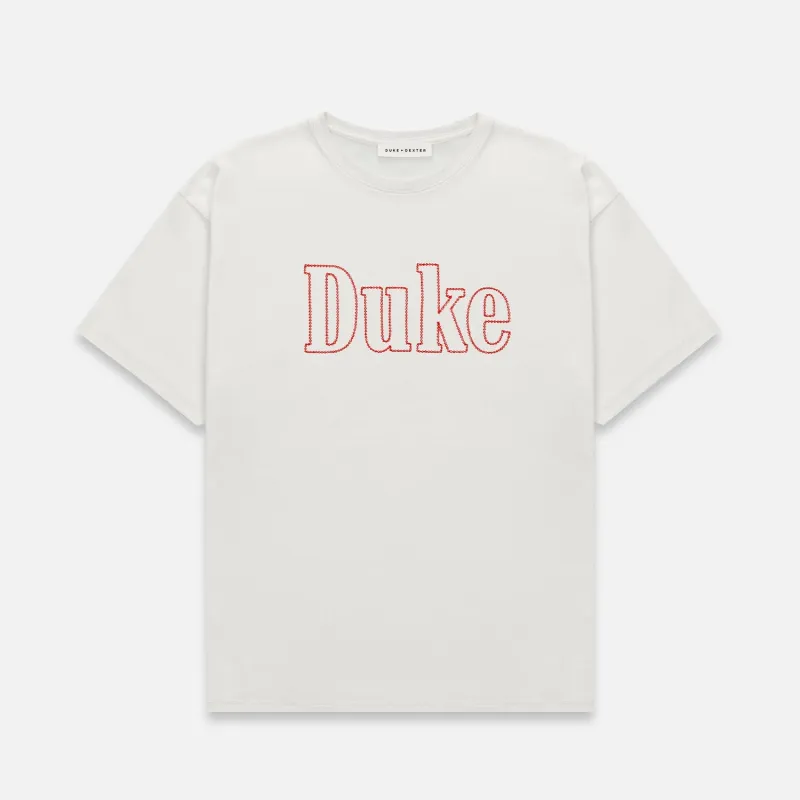 Duke Vintage White Chainstitch T-Shirt sold by Duke + Dexter