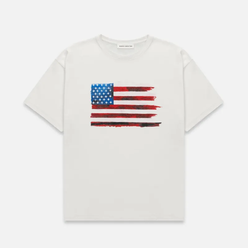 Duke American Flag Vintage White T-Shirt sold by Duke + Dexter