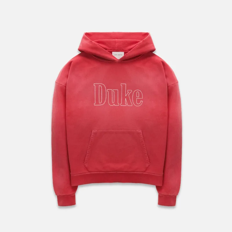 Duke Red Chainstitch Hoodie sold by Duke + Dexter