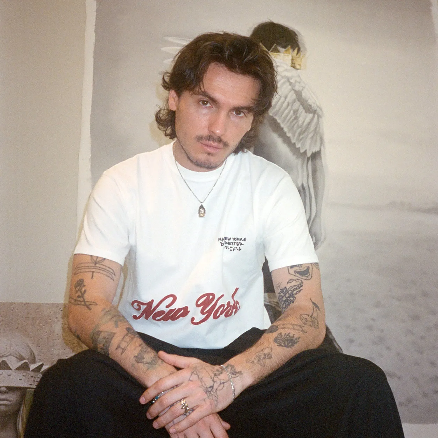 Naiyo NY Vintage White T-Shirt sold by Duke + Dexter product image thumbnail 2