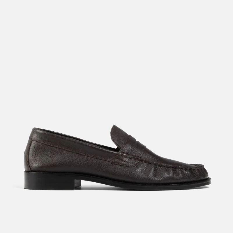 Ezra Brown Pebble Ruched Loafer - Men's made by Duke + Dexter
