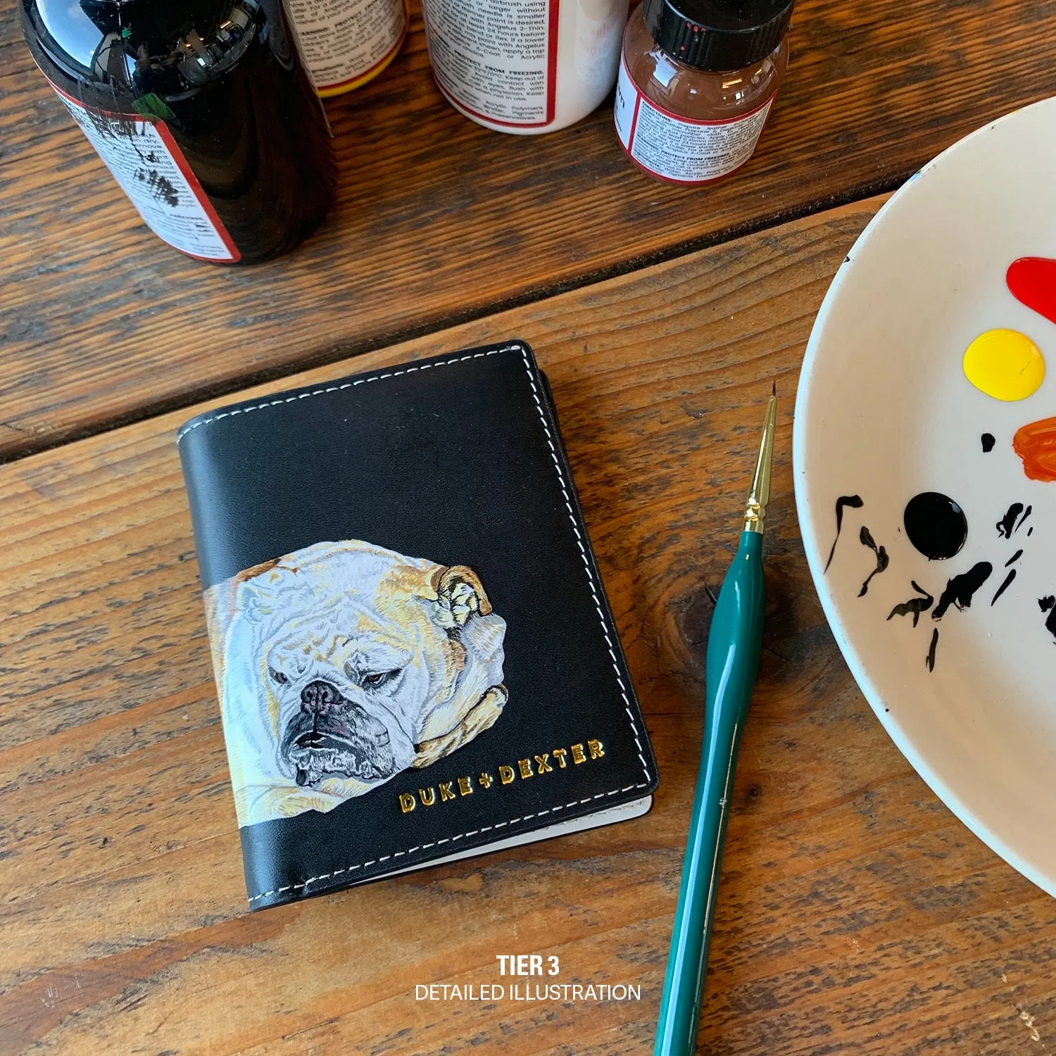 Hand-Painted Black Wallet sold by Duke + Dexter product image thumbnail 5