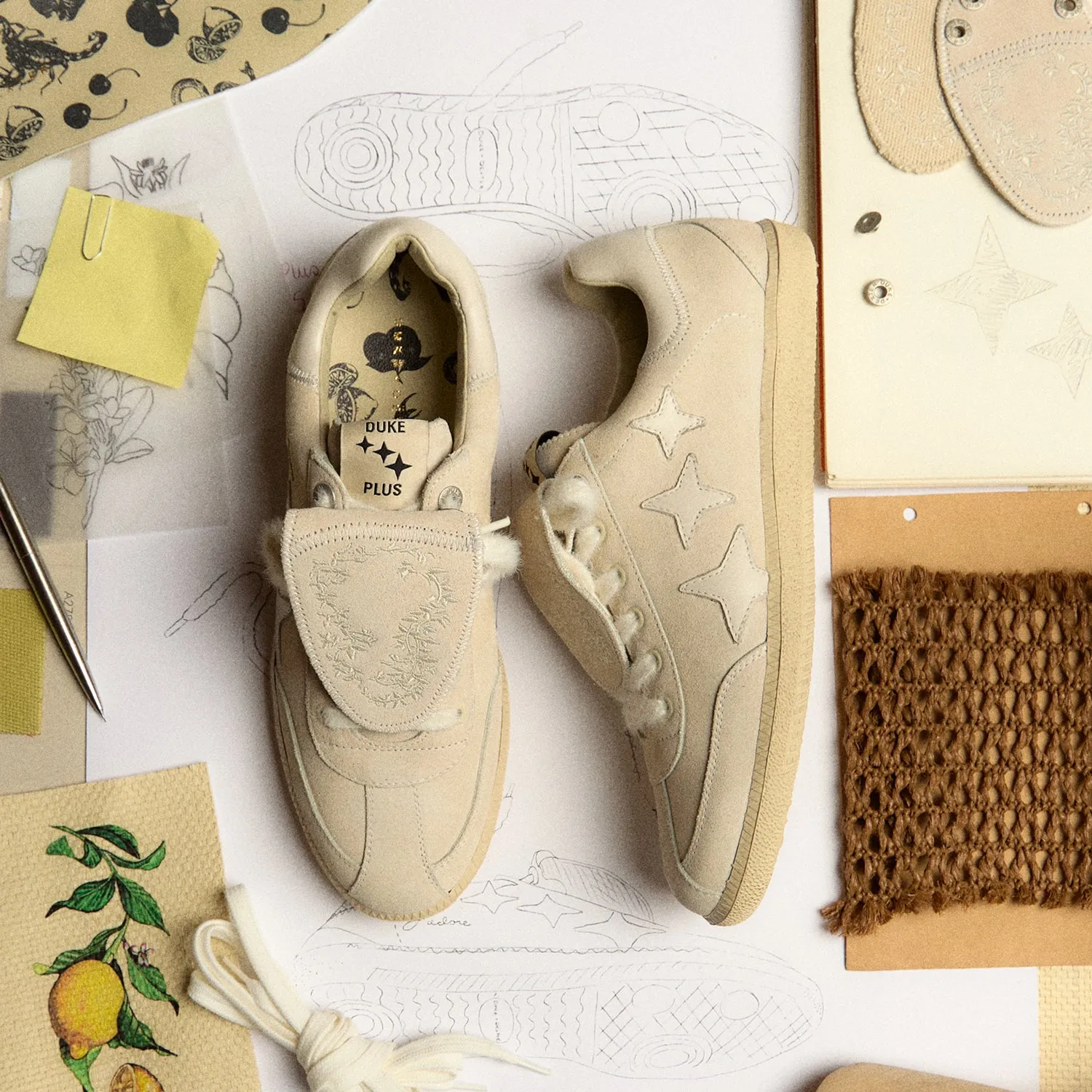 Plus Duke Off-White Suede Sneaker - Women's sold by Duke + Dexter product image thumbnail 2