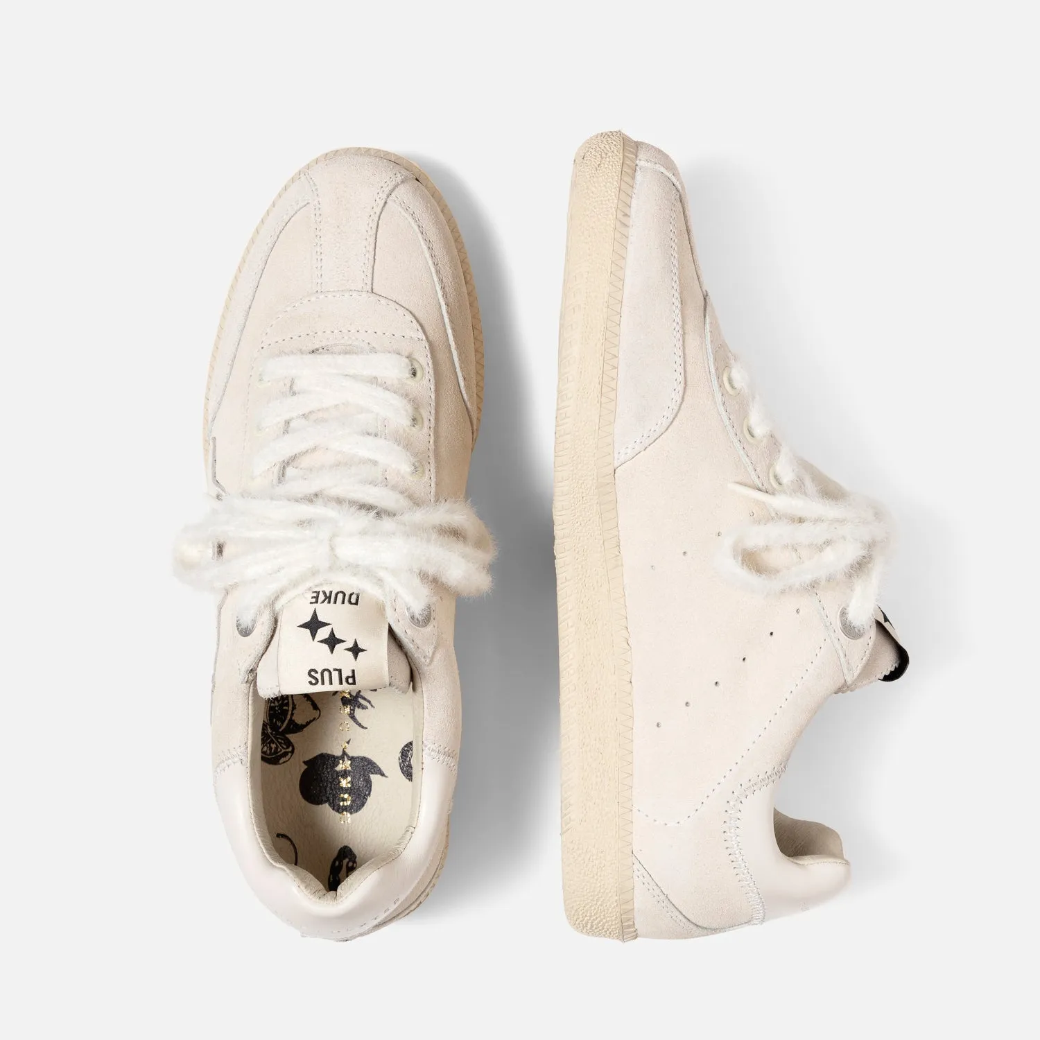 Plus Duke Off-White Suede Sneaker - Women's sold by Duke + Dexter product image thumbnail 5
