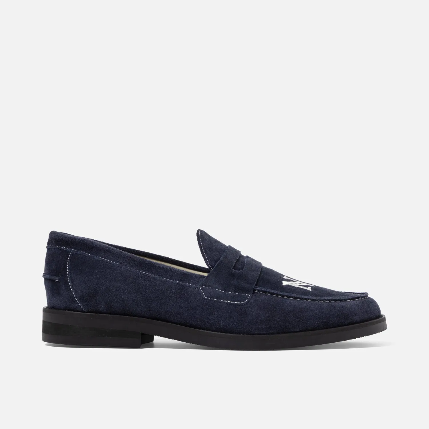 Wilde NY Navy Suede Penny Loafer - Men's sold by Duke + Dexter product image thumbnail 4