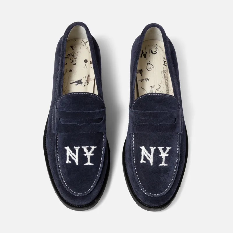 Wilde NY Navy Suede Penny Loafer - Men's made by Duke + Dexter