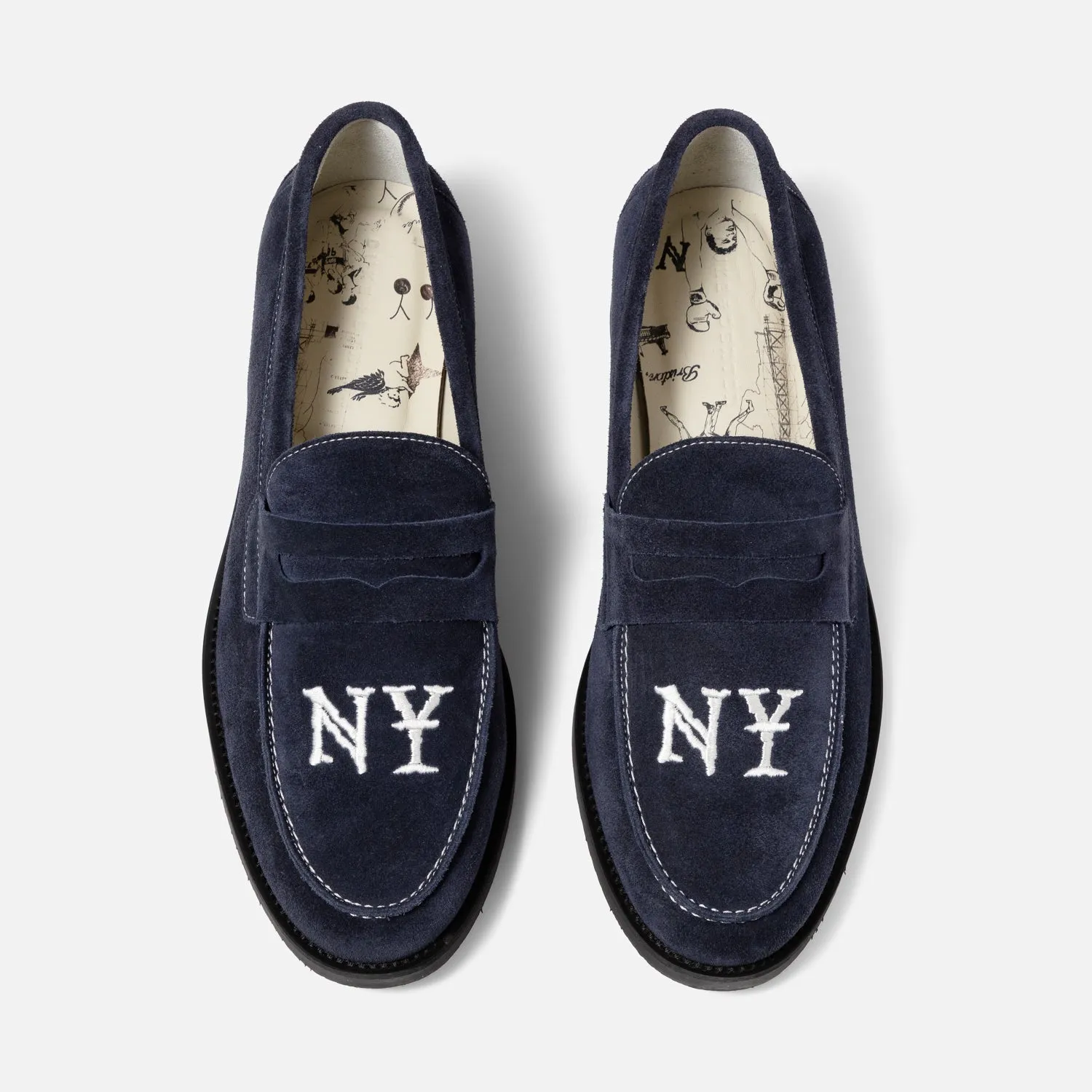 Wilde NY Navy Suede Penny Loafer - Men's sold by Duke + Dexter