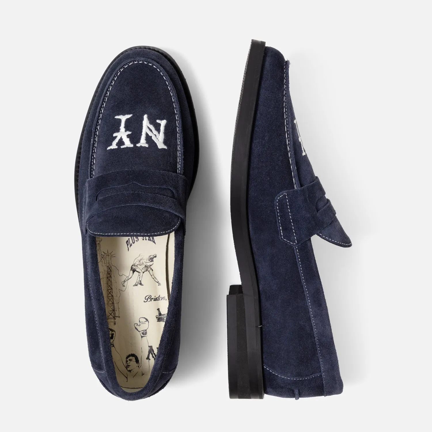 Wilde NY Navy Suede Penny Loafer - Men's sold by Duke + Dexter product image thumbnail 5