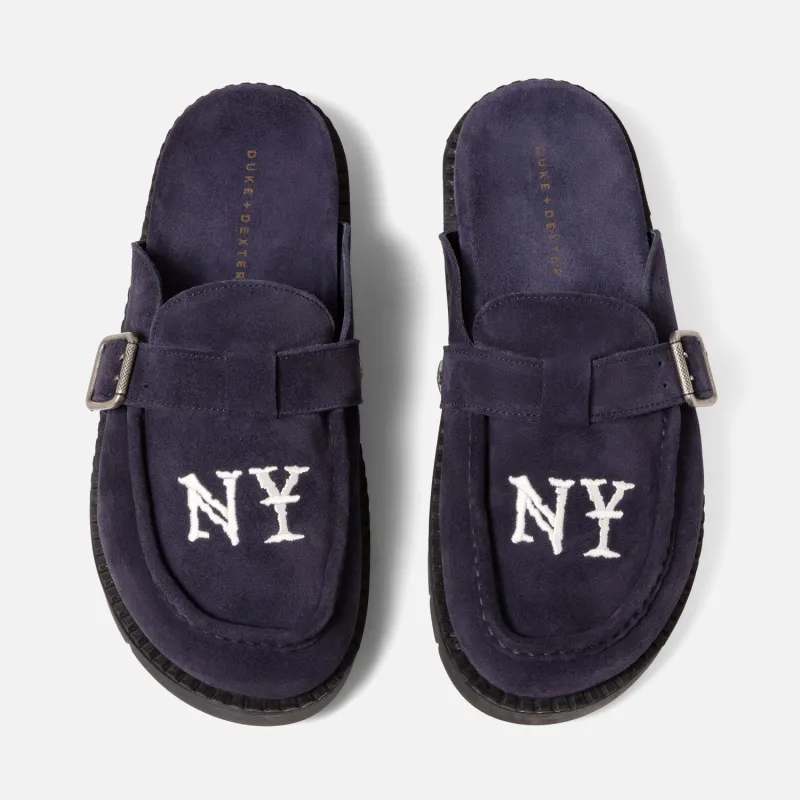 Winston NY Navy Suede Mule - Men's made by Duke + Dexter