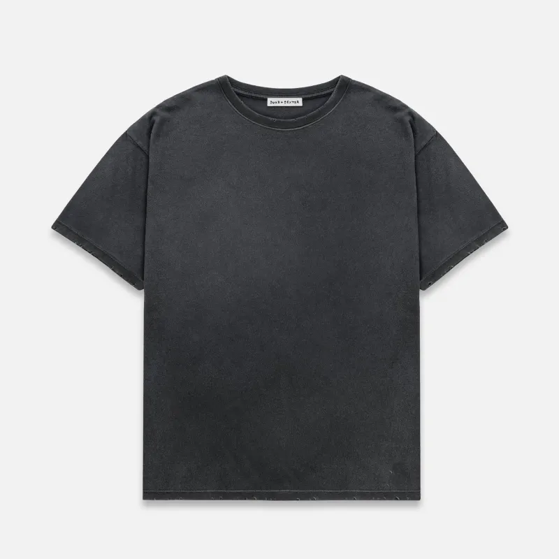 Sun Faded Workwear Washed Black T-Shirt made by Duke + Dexter