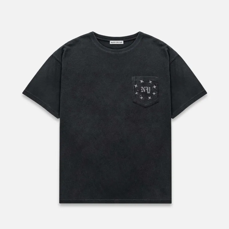 NY Washed Black Pocket T-Shirt made by Duke + Dexter