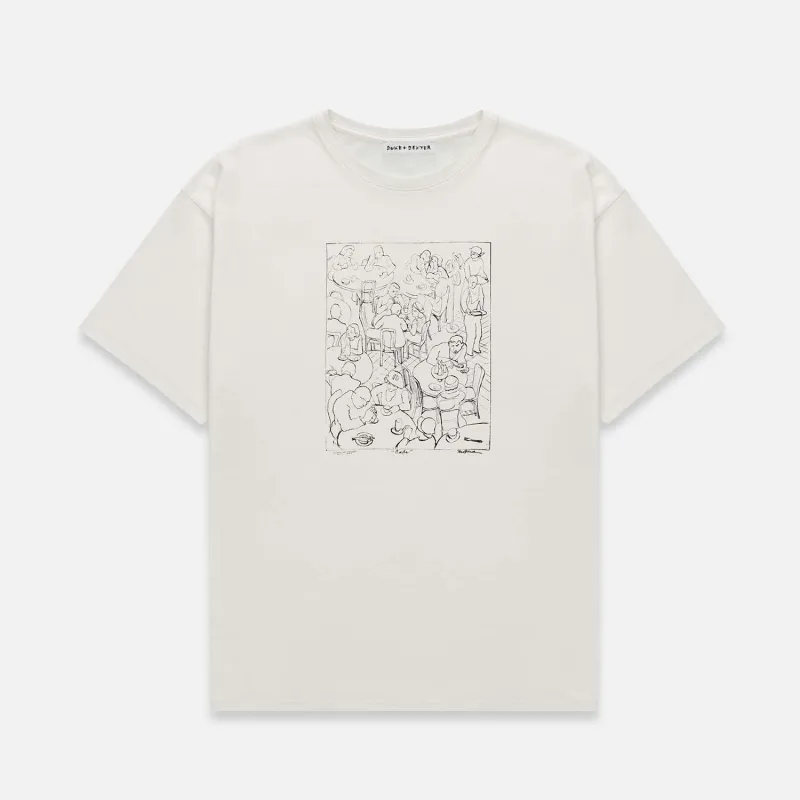 NY Cafe Vintage White T-Shirt made by Duke + Dexter