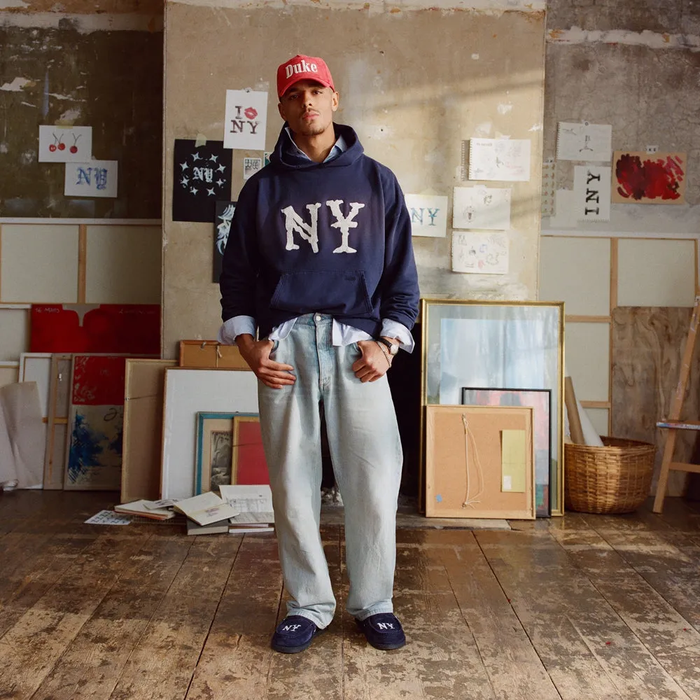 NY Embroidered Navy Hoodie sold by Duke + Dexter product image thumbnail 2