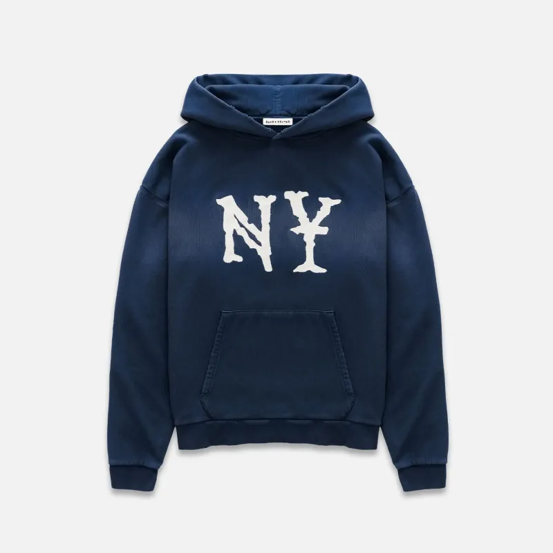 NY Embroidered Navy Hoodie made by Duke + Dexter