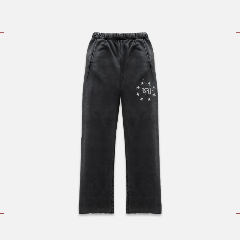 NY Paint Splatter Washed Grey Sweat Pant made by Duke + Dexter
