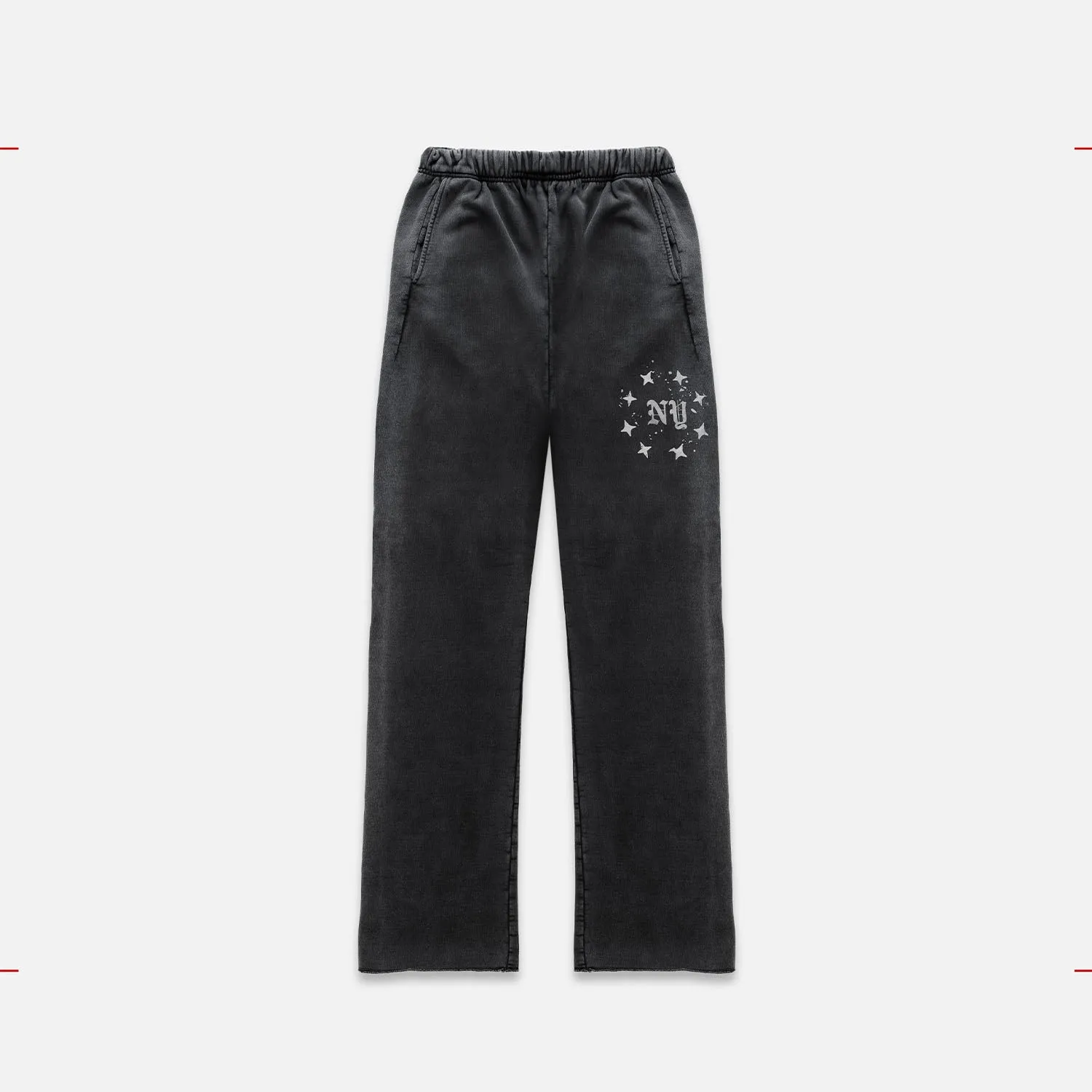 NY Paint Splatter Washed Grey Sweat Pant sold by Duke + Dexter