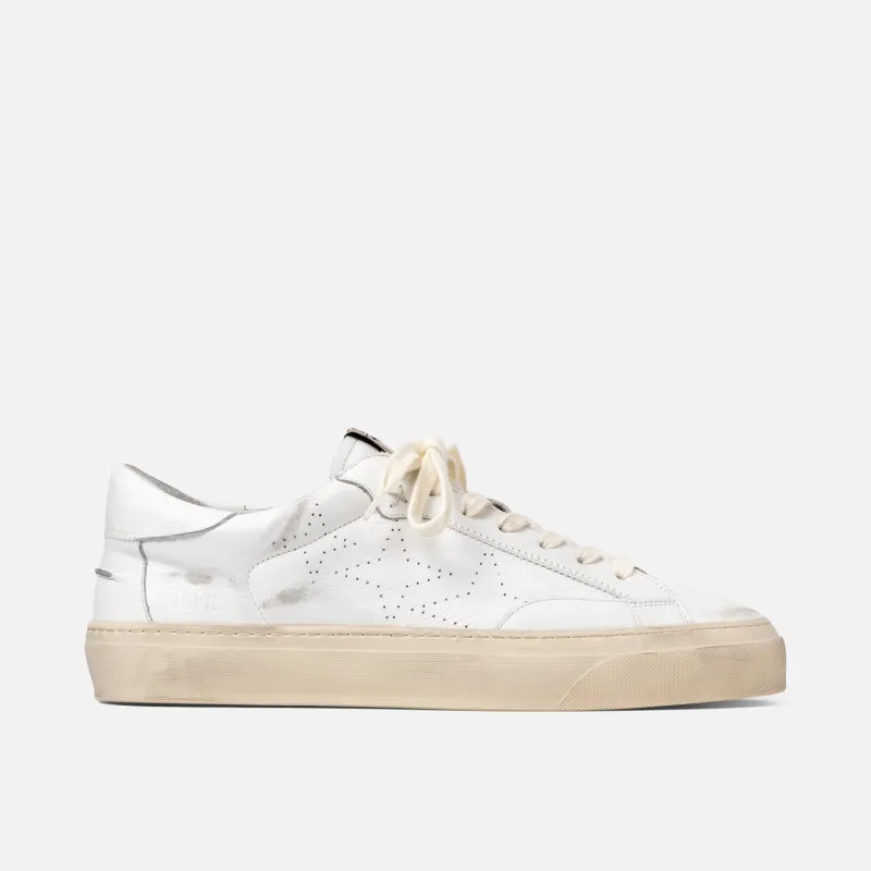Plus Court White Distressed Sneaker - Men's made by Duke + Dexter