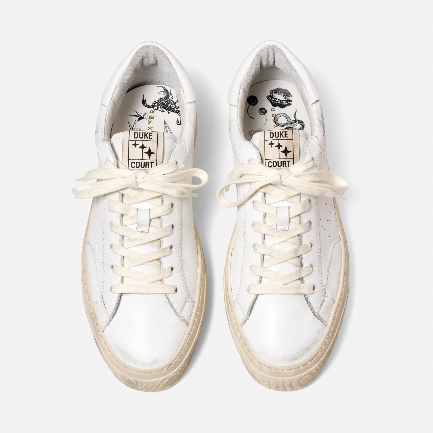 Plus Court White Distressed Sneaker - Men's sold by Duke + Dexter product image thumbnail 4