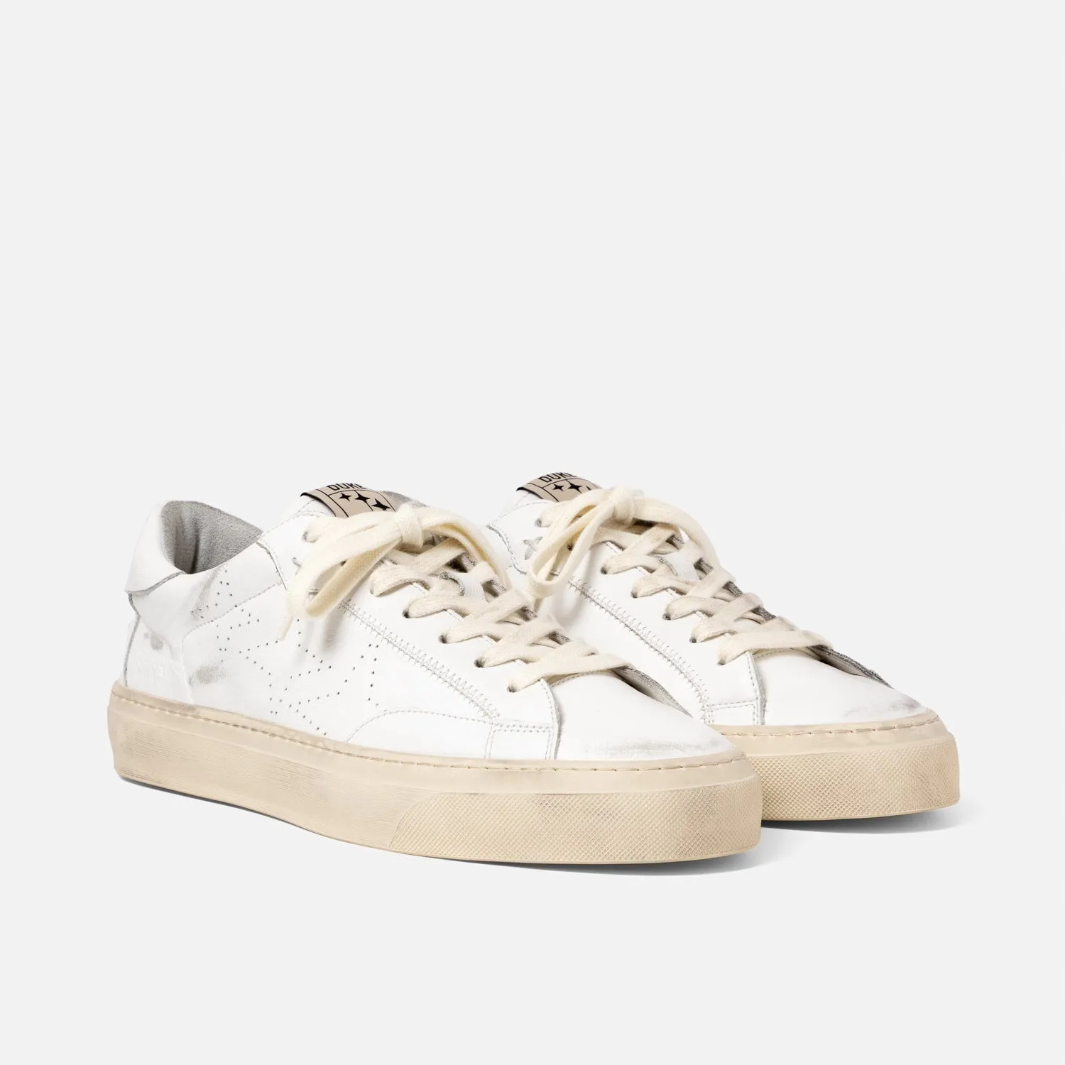 Plus Court White Distressed Sneaker - Men's sold by Duke + Dexter product image thumbnail 3