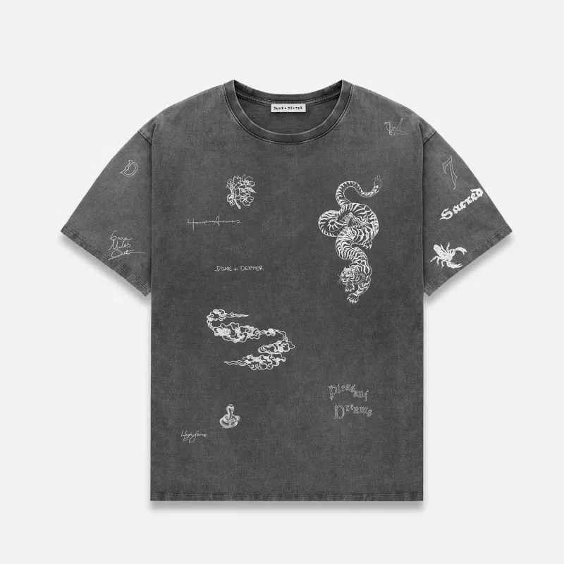 PD Sketch Washed Grey T-Shirt made by Duke + Dexter
