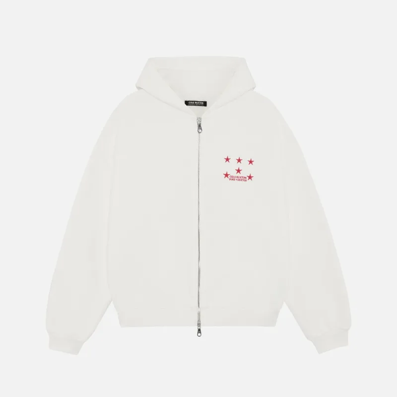 CB Last Temptation White Zipped Hoodie made by Duke + Dexter