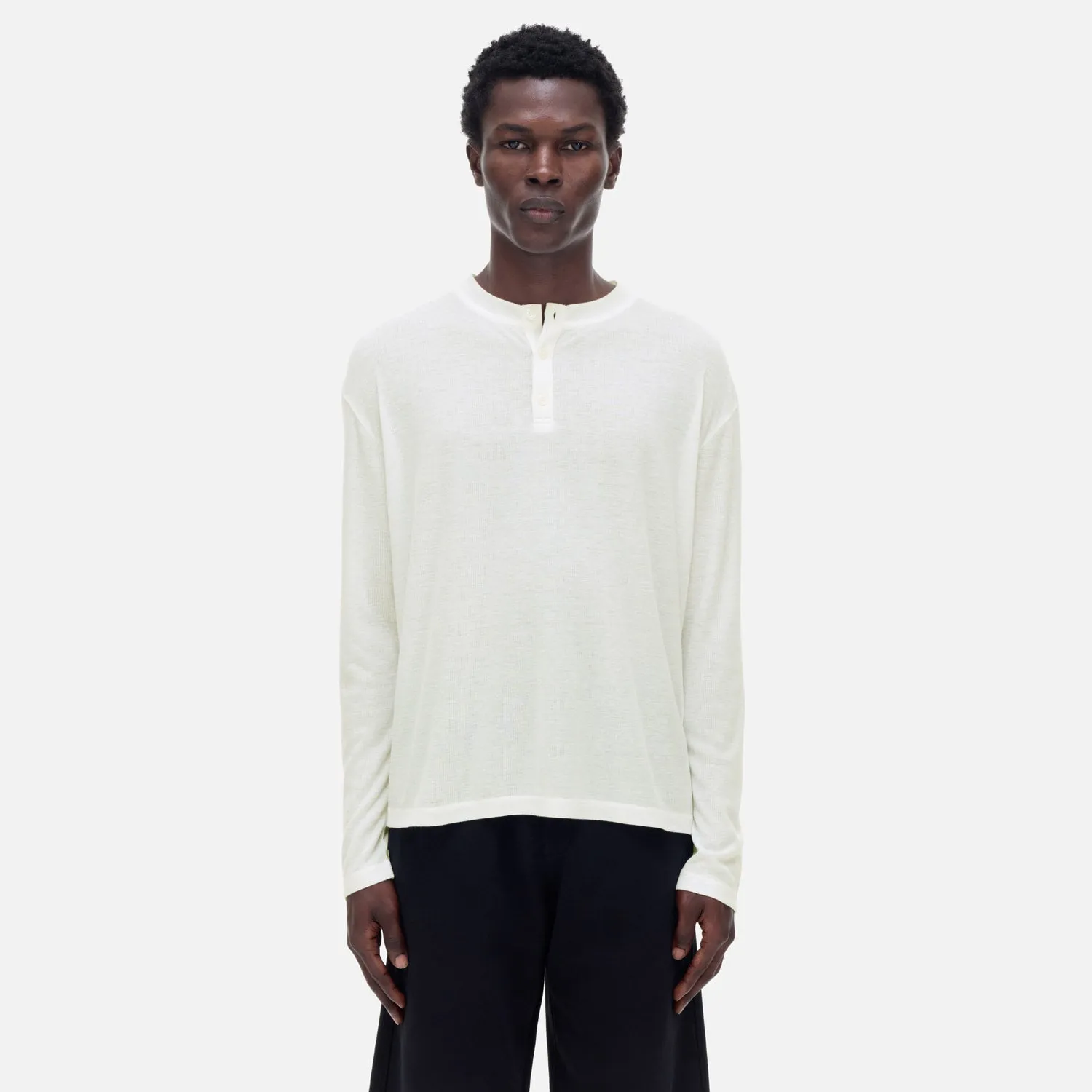 CB Relaxed White Henley sold by Duke + Dexter product image thumbnail 3