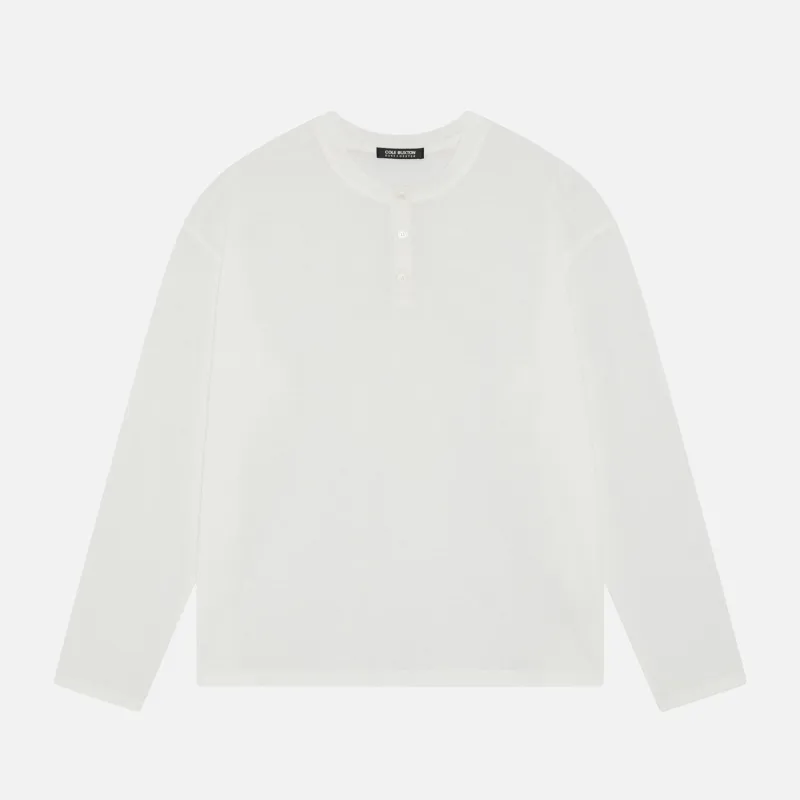 CB Relaxed White Henley made by Duke + Dexter