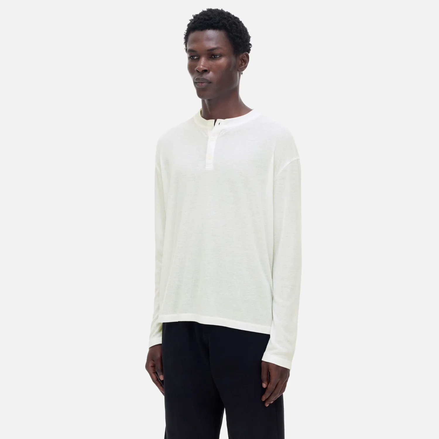 CB Relaxed White Henley sold by Duke + Dexter product image thumbnail 4