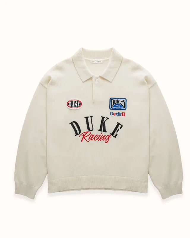 DR4 Cream Racing Polo made by Duke + Dexter