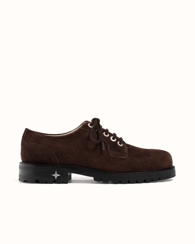 Lennon Chocolate Suede Derby - Men's made by Duke + Dexter