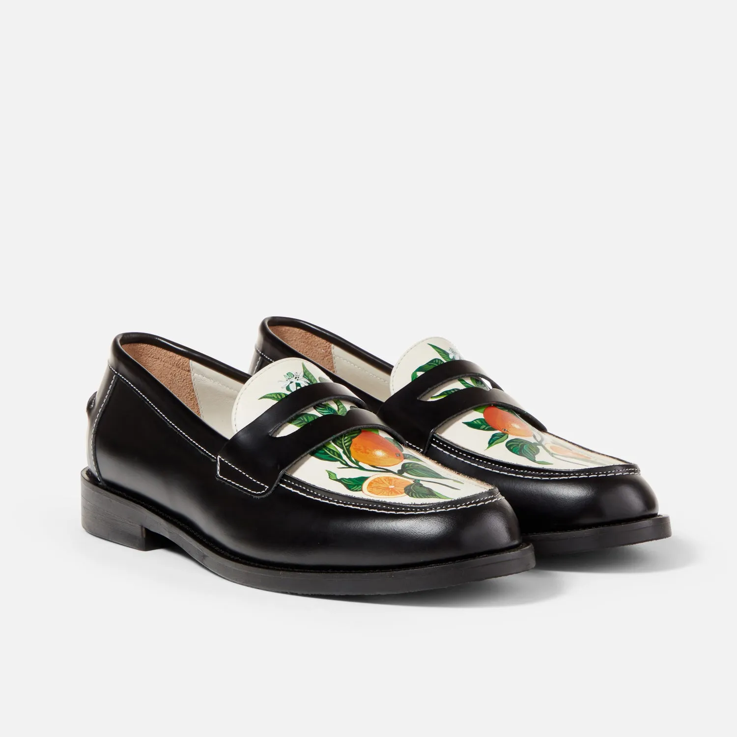Wilde Hand-Painted Orange Penny Loafer - Men's sold by Duke + Dexter product image thumbnail 3