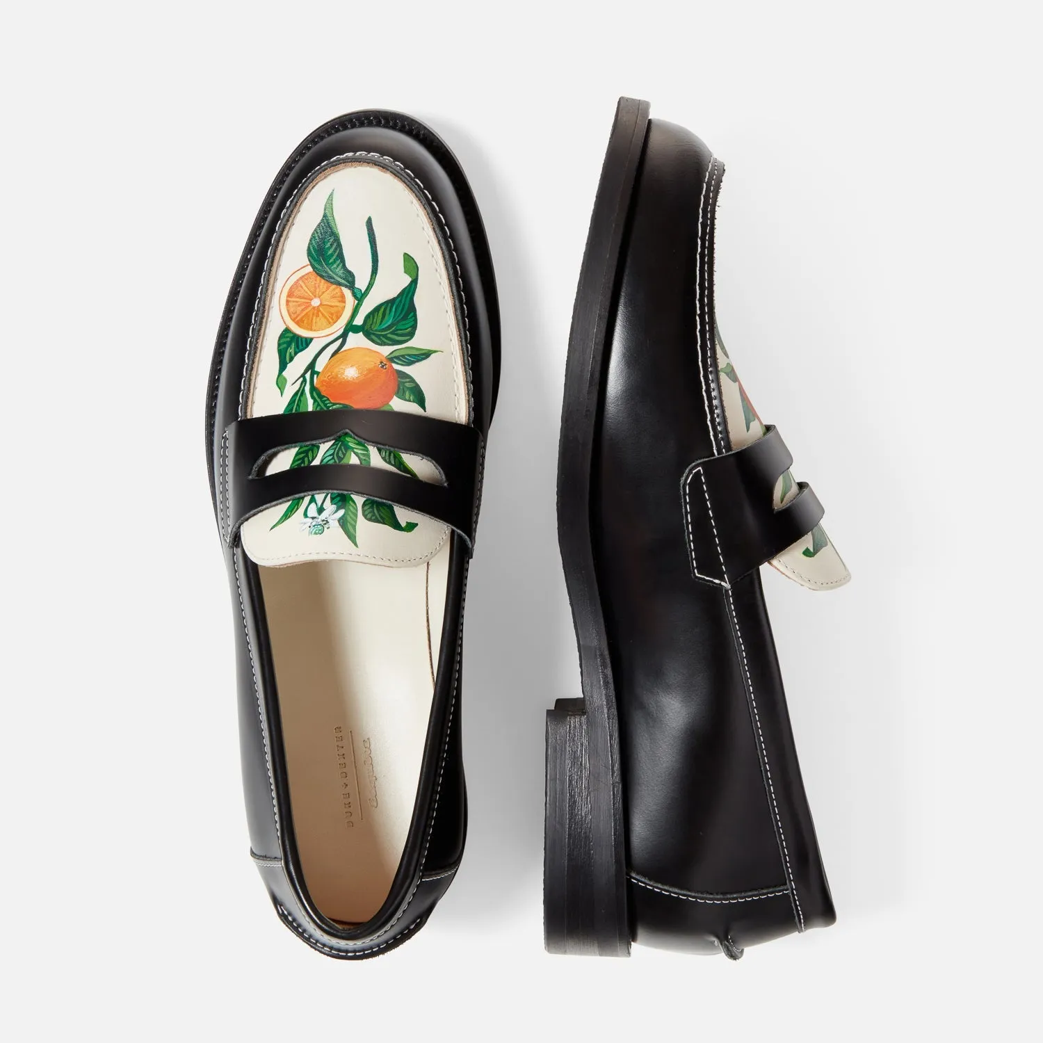 Wilde Hand-Painted Orange Penny Loafer - Men's sold by Duke + Dexter product image thumbnail 5