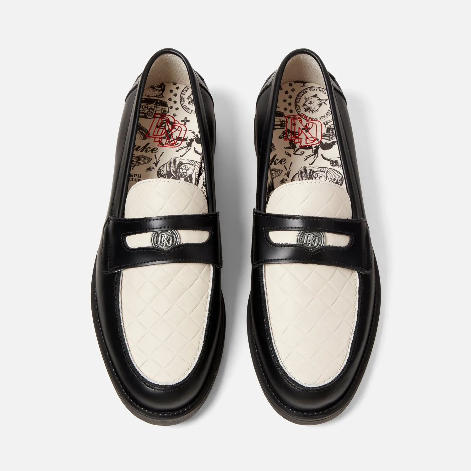 靴 DUKE + DEXTER Black X White Penny Loafer img97602_src.webp