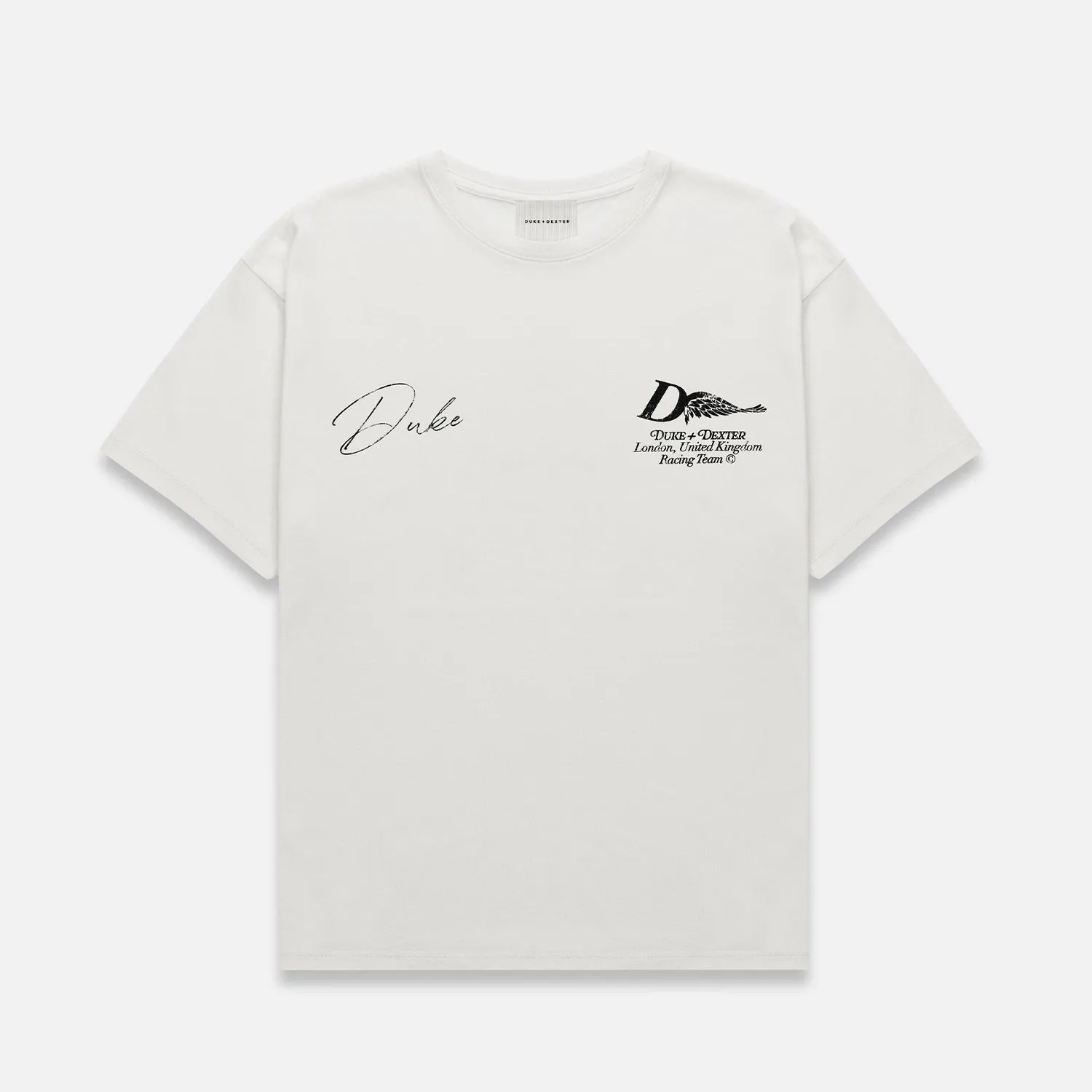 DR1 Signature Racing Vintage White T-Shirt sold by Duke + Dexter