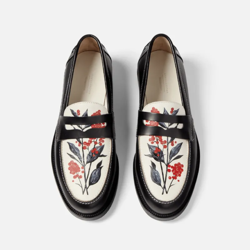 Wilde Hand-Painted Berry Penny Loafer - Women's sold by Duke + Dexter