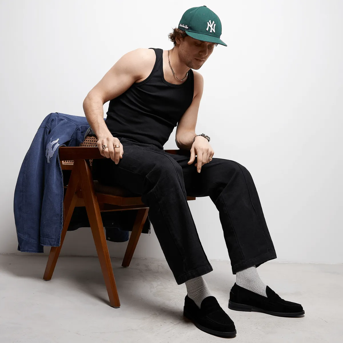 Wilde Black Suede Penny Loafer - Men's sold by Duke + Dexter product image thumbnail 2