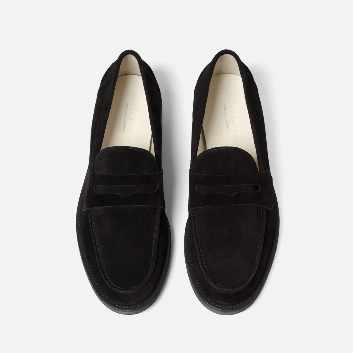 Wilde Black Suede Penny Loafer - Men's sold by Duke + Dexter product image thumbnail 4