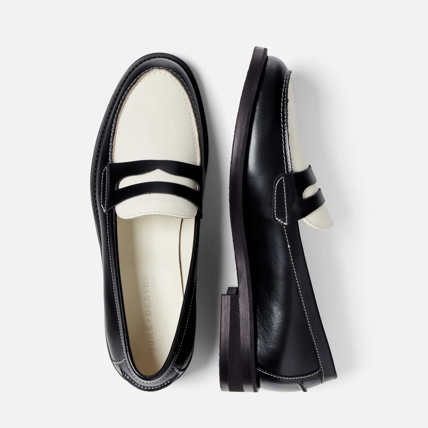 Wilde Black + White Penny Loafer - Women's sold by Duke + Dexter product image thumbnail 5