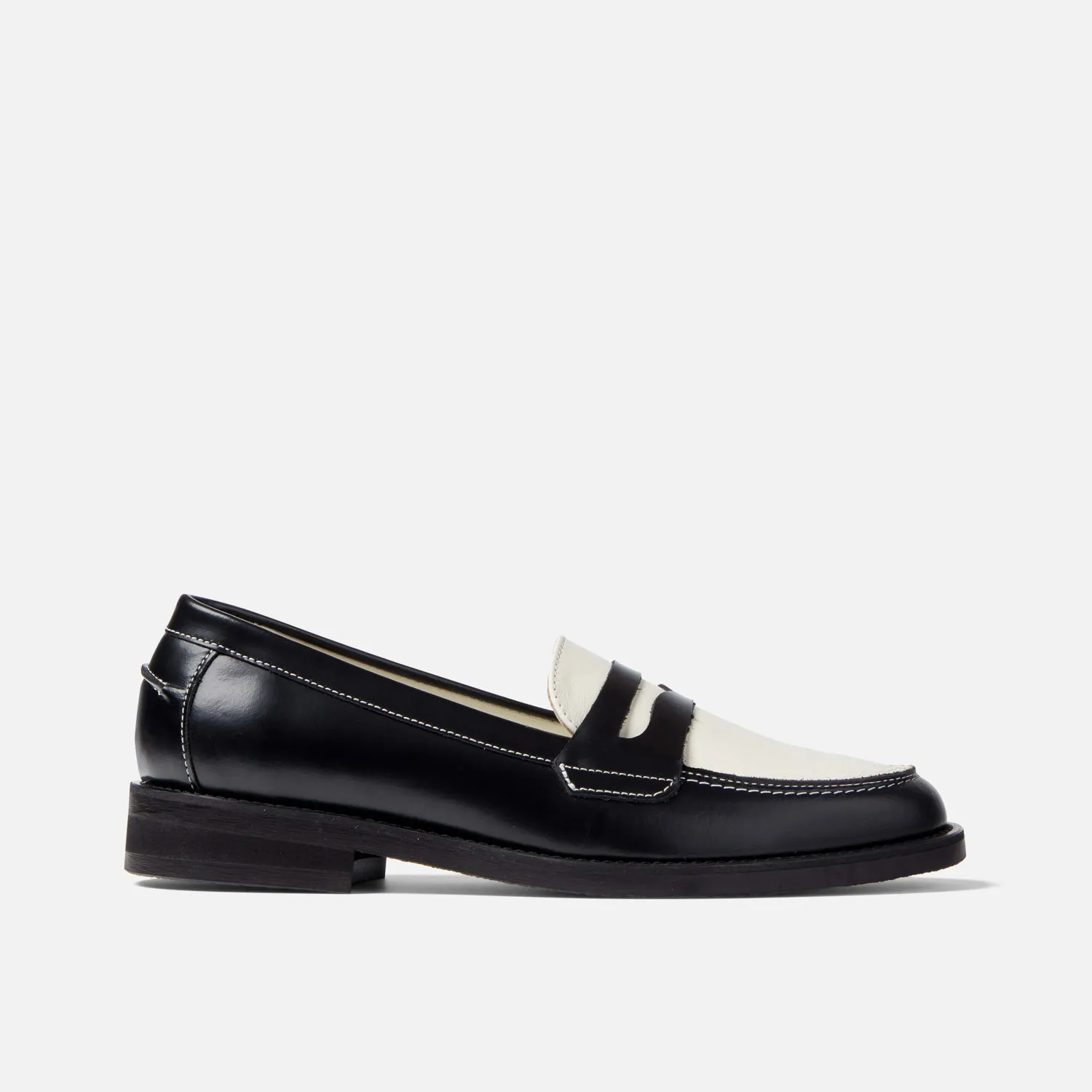 Wilde Black + White Penny Loafer - Women's sold by Duke + Dexter