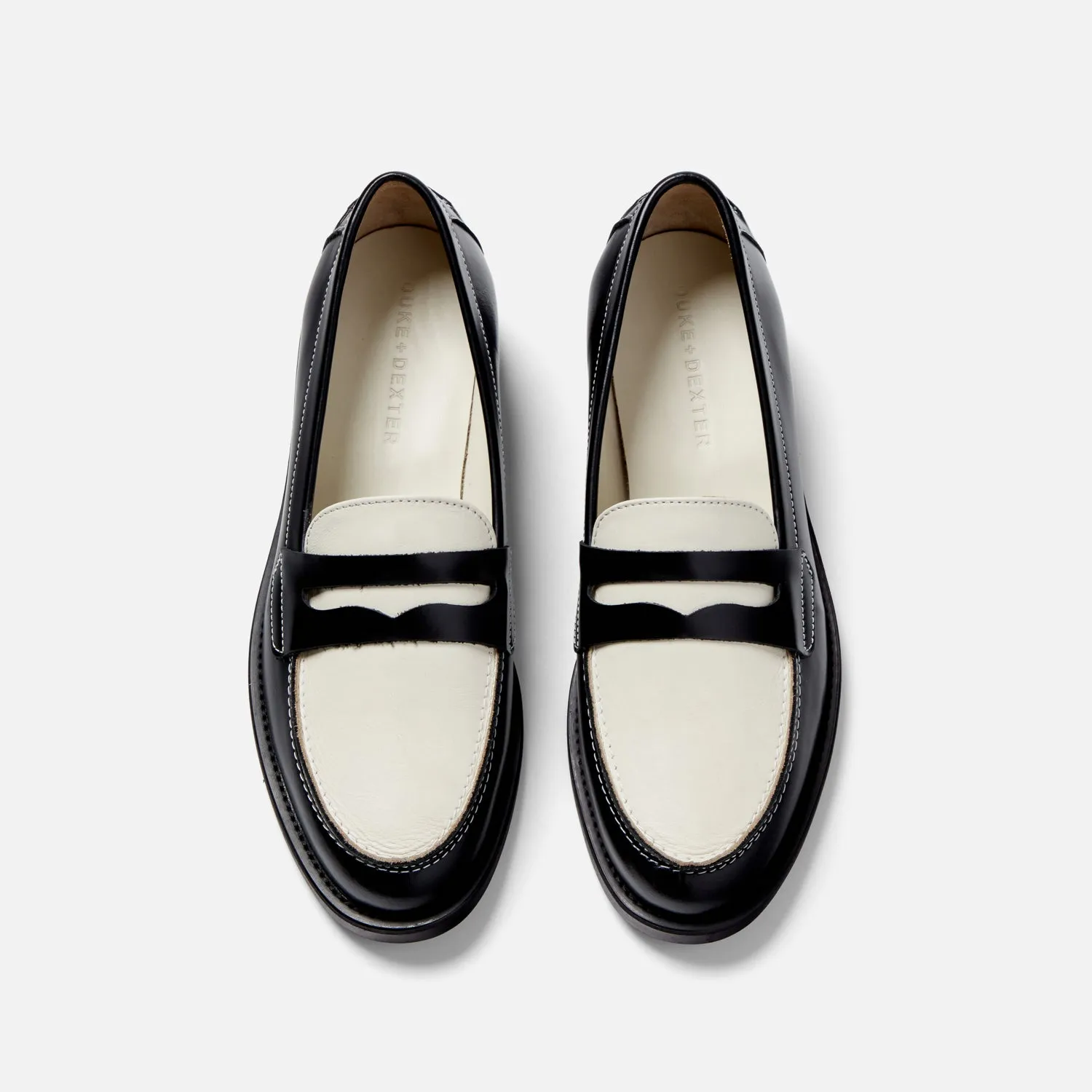 Wilde Black + White Penny Loafer - Women's sold by Duke + Dexter product image thumbnail 4