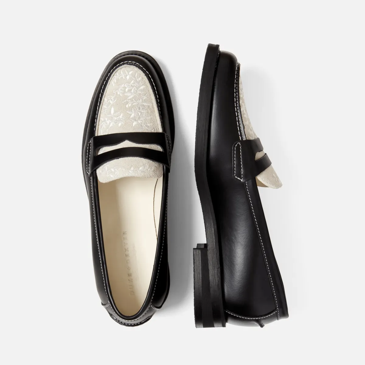 Wilde Black + White Vine Penny Loafer - Women's sold by Duke + Dexter product image thumbnail 5