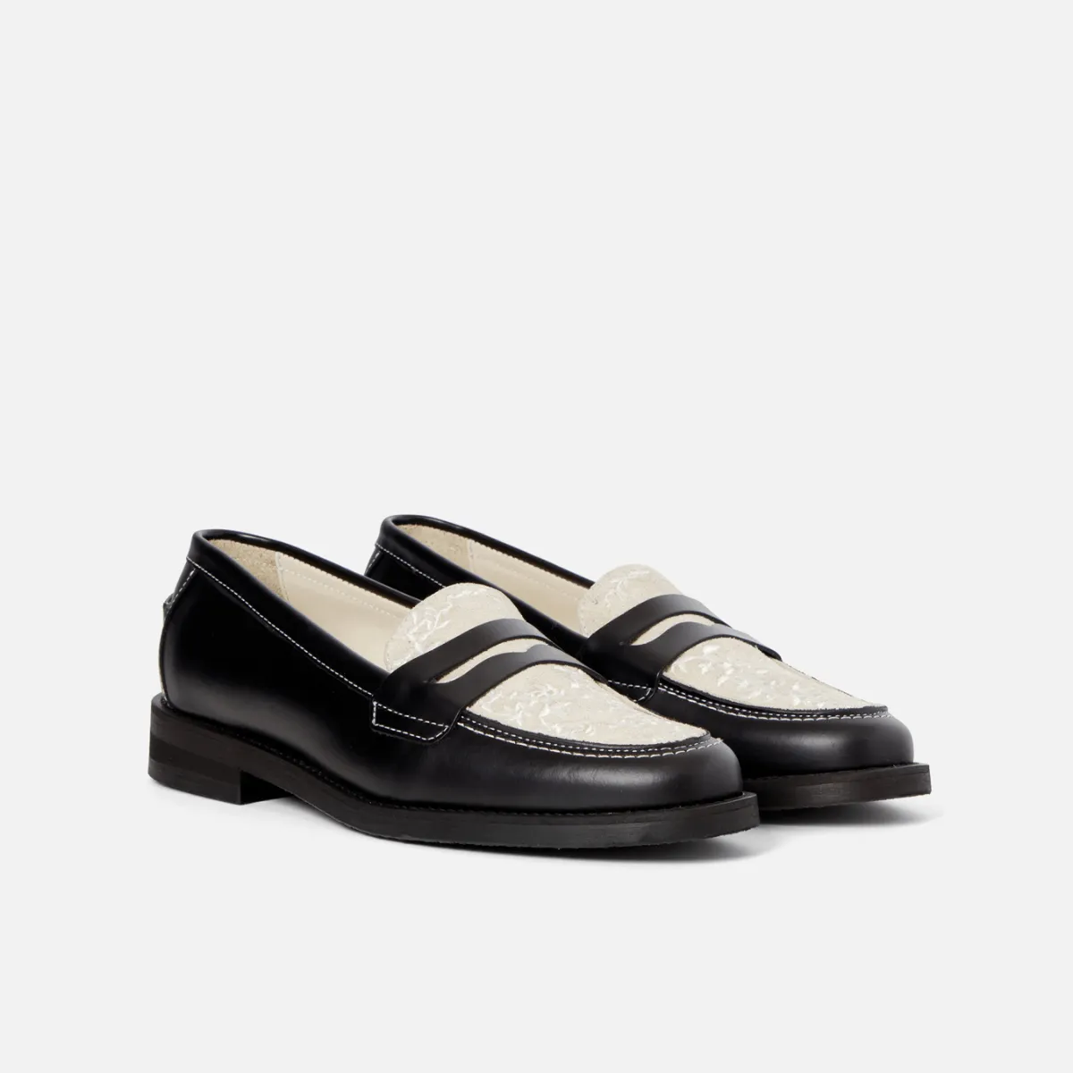 Wilde Black + White Vine Penny Loafer - Women's sold by Duke + Dexter product image thumbnail 3