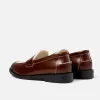 Wilde Chestnut + White Penny Loafer - Men's sold by Duke + Dexter