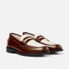 Wilde Chestnut + White Penny Loafer - Men's sold by Duke + Dexter